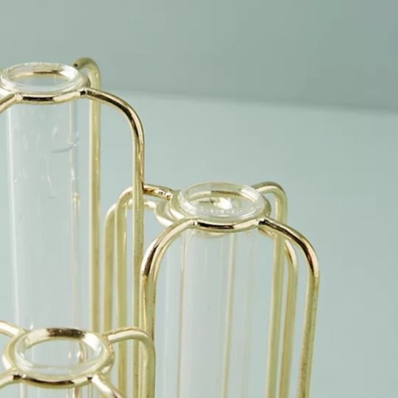 Anthropologie Staggered Gold Vase - Picture 2 of 3